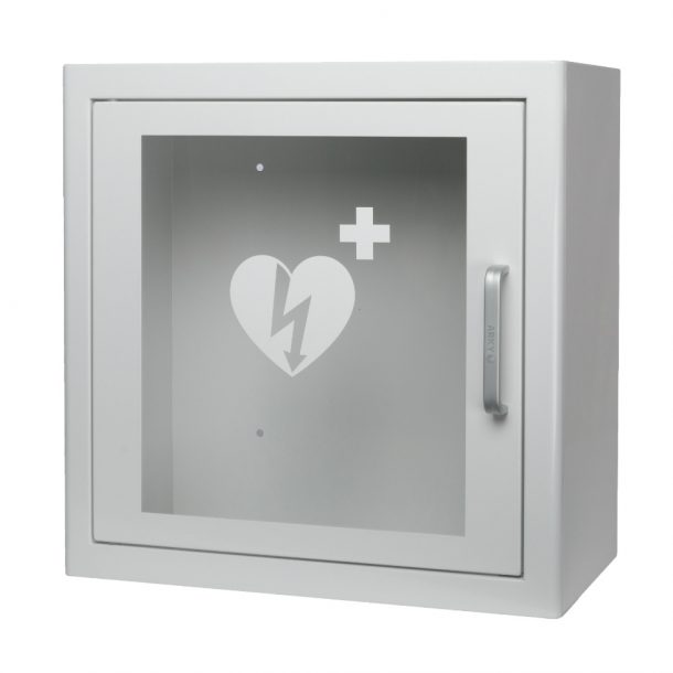 skrinka pre AED s alarmom - biela